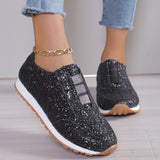 2025 Winter New Sleel Cloth Shoes Sports Casual Women's Shoes Light Mouth Flat-Bottomed Round Head Women's