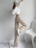 Zingj Leg Jeans Women's 2023 New Versatile High Waist Casual Pants Small Loose Hanging Feeling Wide Leg Pants