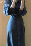 Evening Shirt Dresses for Women Party Fashion High Waist Korean Lace Up Long Woman Dress Elegant Autumn 2023