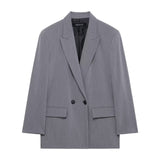 Spring And Autumn New Women's Fashion Loose Double Buckle Small Suit Coat Top