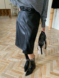 Xixi 2025 Autumn And Winter White Standard Temperament Pure Color High-Waist Half-Skin Skirt Ass A Word Short Skirt Women's Tide