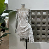 Small-Band Vietnamese Party Party Fish Bone Lace Belt Strapped Braided Bosomed Hip Skirt Hottie