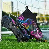 Autumn New High-Top Football Shoes Artificial Grass Men's Large-Size Training Sports Grass Football