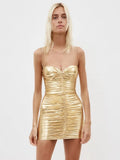 High-End Women's New Sexy Body-Wrapped Breast-Wrapped Sling Skirt Dress With Wrinkles And Hips Skirt Banquet