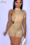 Spring Summer Sexy Women Rompers Jumpsuit Hollow Out Bodysuit One Shoulder Short Rompers Jumpsuit Streetwear