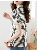 Polo Collar Top Women's Summer 2025 New Age-Reduced Gas Chic Short-Sleeved T-Shirt Women's Summer