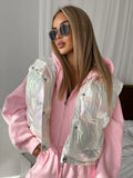 Cotton Hooded Jacket Women's Autumn And Winter Warm Version Of The Handsome Broad Sleeveless Hooded