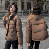 Down Cotton Clothing Autumn Winter Winter European Goods Cotton-Padded Coat Pinghu Thick Cotton-Padded Jacket Women's Clothing 2024 New Bread Clothes-Outfit