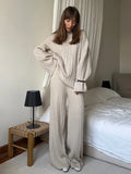 Sense Sweater Set (Without Neck) High-Collar Knitted Sweater Knitted Retro Loose