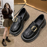 Zingj Sole Heighten Small Leather Shoes Women's Shoes Autumn 2023 New British Style Fashion Loafers Mixed With Mary Jane Single Shoes-Outfit