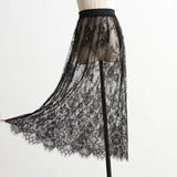 Zingj Seasons Can Wear A Single Mesh Skirt Lace Bottom Skirt With A Skirt Long High Waist-Length See-Through