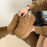 Fur Slippers Women Wear 2025 New Spring Plus Velvet Thick Back Half Slippers Fashion Slippers