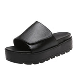 Bottom Cool Slippers Women Wear 2025 New Pine Pastry Beach Shoes Magic Sticker Slippers In The