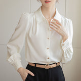 And Autumn 2025 New Fashion Leisure Long Sleeve White Shirt Female Loose Temperament Work Commuting Professional Dress