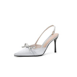 Silk And Satin Bow Bridal Bridal Design Small Master Wedding Dress High Heel Wedding Shoes Hollow Bag Head Sandals