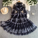 High-End Chiffon Dress Women Autumn New Temperament Banquet Dress Phony Holiday Princess