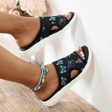 Zingj Flat Slippers Women's New Summer Print Fashion Wear Casual Large Size Thick