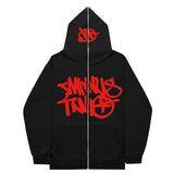 New High Street Hip-Hop National Tide Printing Zipper Clothing Fashion Fashion Couple