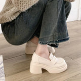 Small Leather Shoes Women's Spring And Autumn Haute Couture Cake French Retro Height Fashion Leop Shoes One Foot Pedal Single