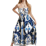 Women's Clothing 2025Ins Summer New Printing Neck-Suck Sexy