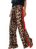 Spring And Autumn Women's Net Red With The Same Leopard Print Splicing Temperament Loose-Legged