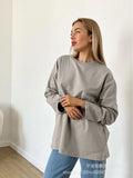 And Autumn 2025 New Solid Color Long-Sleeved T-Shirt Women's Loose Basic Casual Pure Cotton T-Shirt