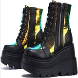 Boots 2025 Explosion Autumn And Winter Leather Boots High Gangs Of Cake Single Shoes Women's Ultra-High Heel And Large Size Women's
