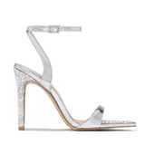 Drill Tip High Heel Sandals Woman With Fine Heel Buckle Fashion Cool Slippers Heel