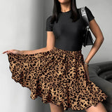 Leopard Printed Mini Skirt- Outfit