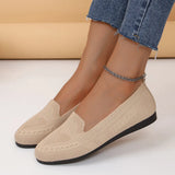 Bottom Flying Weaving Shallow Mouth Low-Top Single Shoes Women's New One-Legged Large-Size Lazy Work