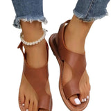 Large-Size Sleeve Flat-Soled Sandals Women's Magic Sticker After Mixing With Beach Cool