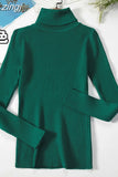 2023 Basic Turtleneck Women Sweaters Autumn Winter Warm Pullover Slim Tops Ribbed Knitted Sweater Jumper Soft Pull
