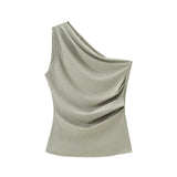 For Women's INS Burst High-Waist Wide Leg Trousers + Asymmetrical Neckless Top