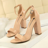 Sexy High Heels New Women Pumps Comfort Women Shoes Block Heels Ladies Shoes Buckle Women Heels Female Shoes Women