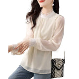 And Autumn 2025 New French Elegant Lace Shirt With Sweet Lanky Long-Sleeved Women's