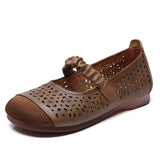 Cowhair Retro Flat-Soled Sandals Women 2025 Summer New Casual Comfortable Soft-Soled Mother