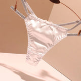 T-Shirts Without Trace Pure Cotton Crotch With Sexy Shiny Belt Bow Pure Desire Trousers