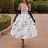 Women's Clothing Wave-Tlenbed Dress French Hepburn Wind Waist Fashion