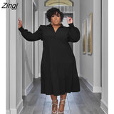 Size 5XL Women Shirt Dress Solid Color Turn-down Collar Summer Midi Dress Lady Casual Loose Irregular Beach Dress Vestidos 211-1-Outfit