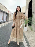 Retro Elegant Dress Women's New French Heavy Industry Embroidered Collar Lantern Sleeves Large Swing
