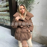 Three-Color Collar Warm Waist Women's Cotton Jacket Autumn And Winter Loose Collar New Fashion