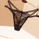Net Yarn Transparent Sexy T-Tong Trousers Women Scarless Temptation Fine Diamond Jewelry Solid Color Low-Rise Girls T Pants
