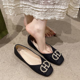 Head Shallow Single Shoes Women's Fashion New Korean Version Of The Female Soft-Soled Shoes Flats Leisure With Diamond Bean Women's