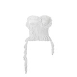 Zingj Autumn New Women's Sexy Pure Desire Flounce A Word Shoulder Slim Wrapped Vest