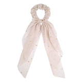 Bow Long Ribbon Hair Scrunchie Chiffon Floral Print Sweet Elastic Hair Band Ponytail Hair Scarf Hair Tie Hair