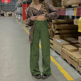 Street High Waist Corduroy Pants-Outfit