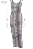 Sexy Women's Leopard Snake Print Dress Fashion Ladies Long Maxi Dress Party Bodycon Occasion Dresses Evening