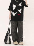 Zingj Design Cargo Pants Men And Women Loose Pockets Casual Pleated Straight Leg Wide Legs Mop The Floor