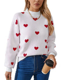 And Winter Valentine's Day New Sweater Women's Fashion Love To The Collar Collar Knitted