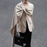 Small Suit Woman 2025 Autumn And Winter New Personality Wear Shawl Design Long-Sleeved Blazer Women's